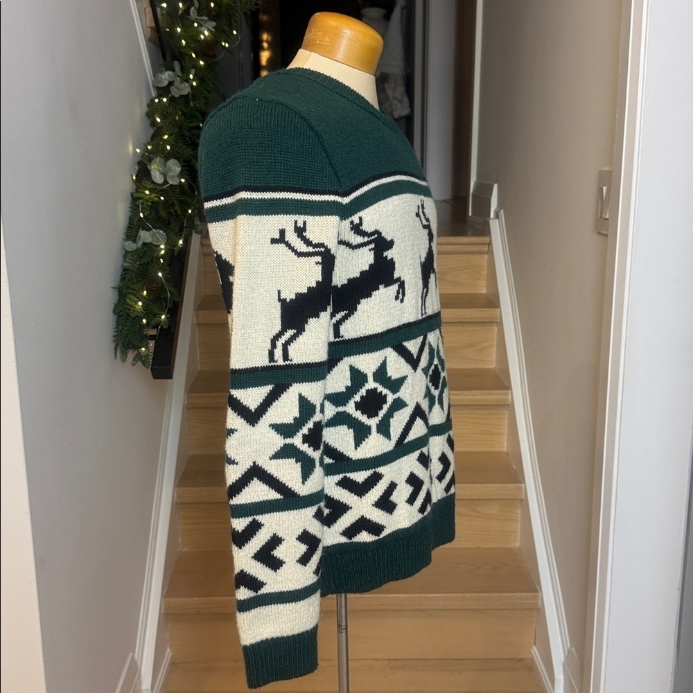 TOPMAN Reindeer Fair Isle Wool-Blend Sweater | Men’s Small (S) - Picture 2 of 6